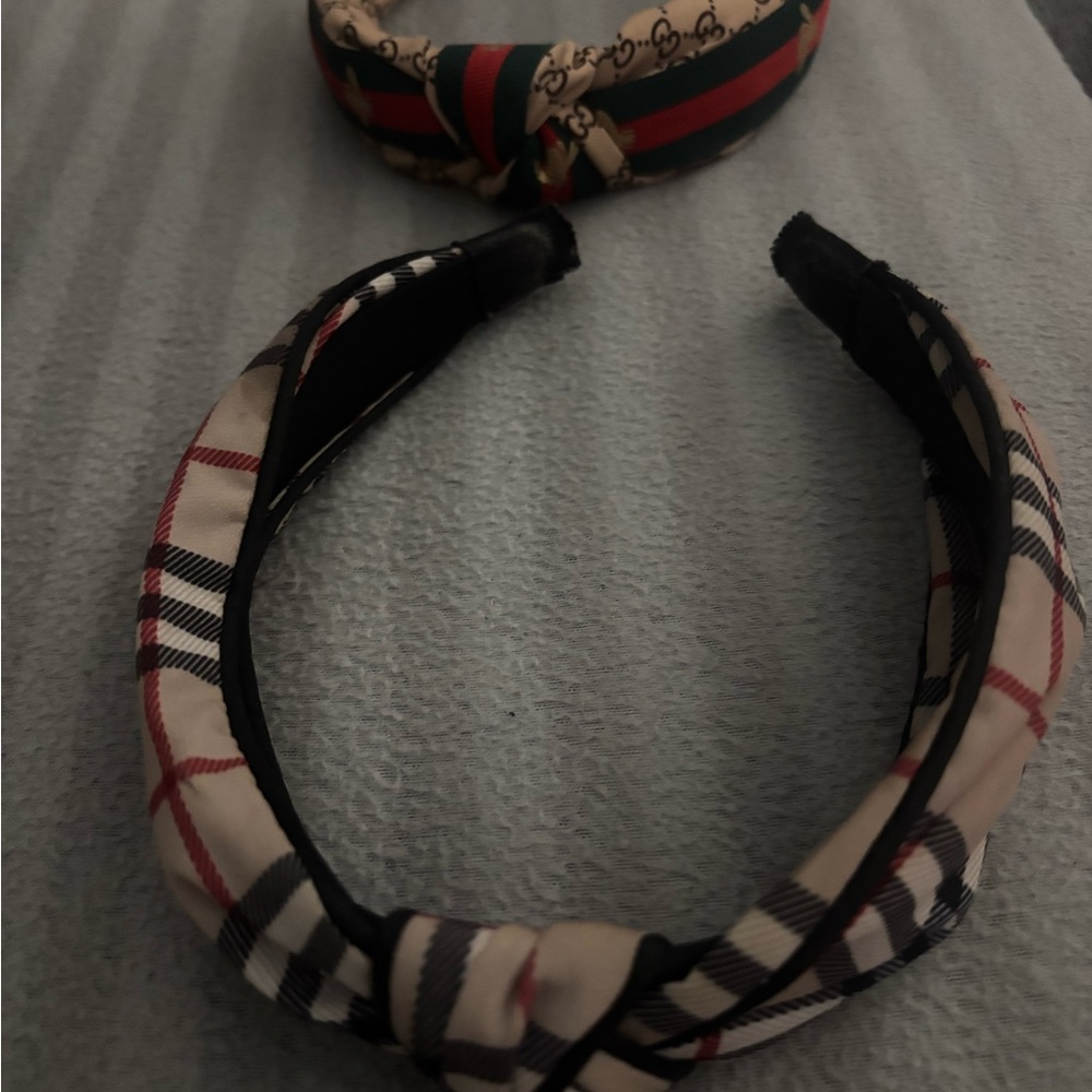 Stylish Plaid and Striped Headband Set